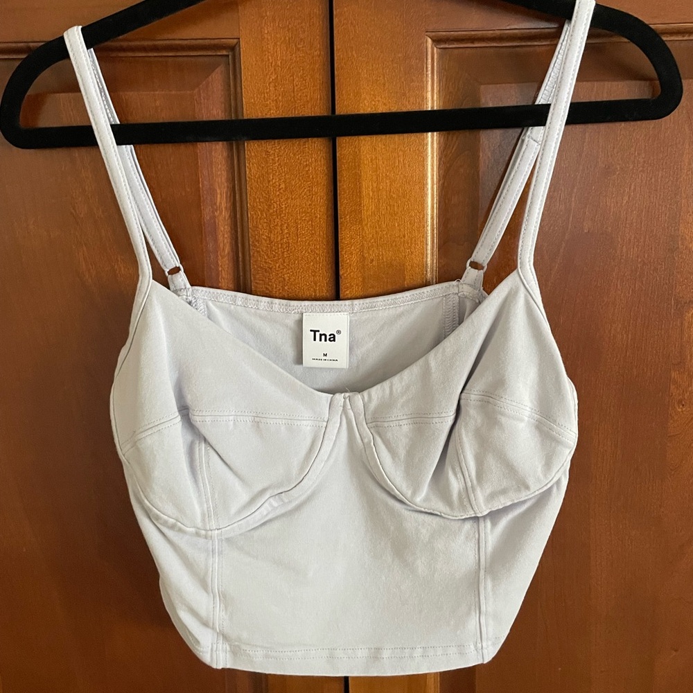 TNA 90s Claudia Corset Tank Light Blue
